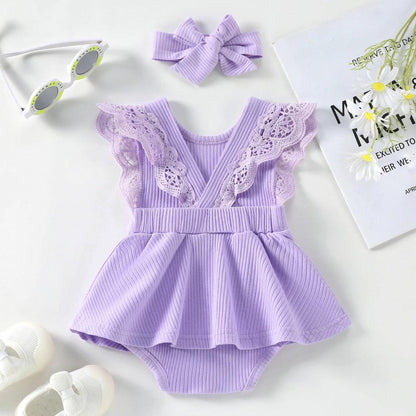 Vestidinho Sisi com Rendas Roxo - Minu Kids