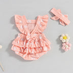 Romper Arco-Íris Lili com Laço Rosa - Minu Kids