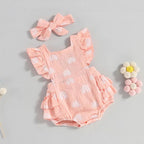 Romper Arco-Íris Lili com Laço Rosa - Minu Kids