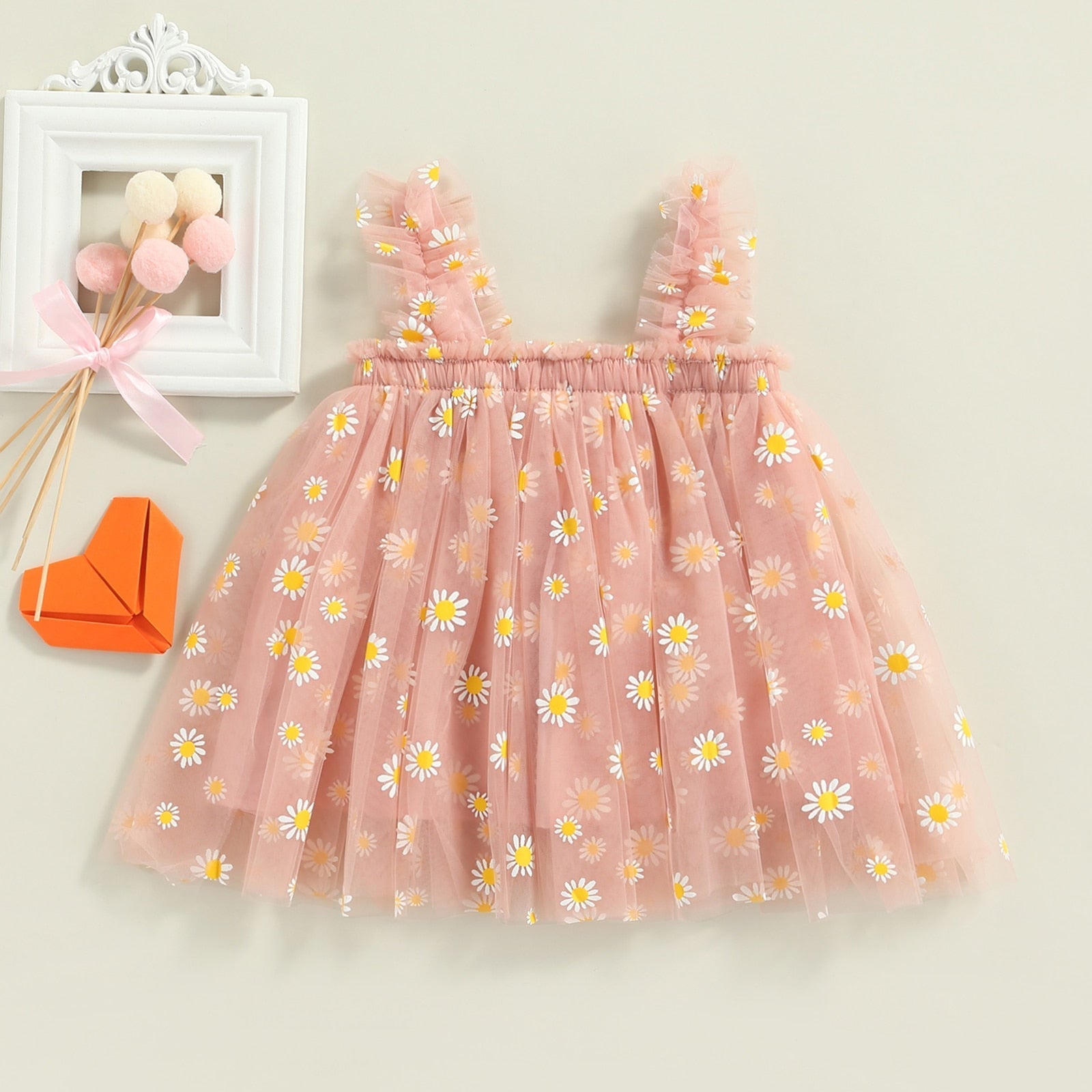 Printed Tulle Kids Dress