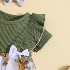 Vestido Lila Floral Verde - Minu Kids