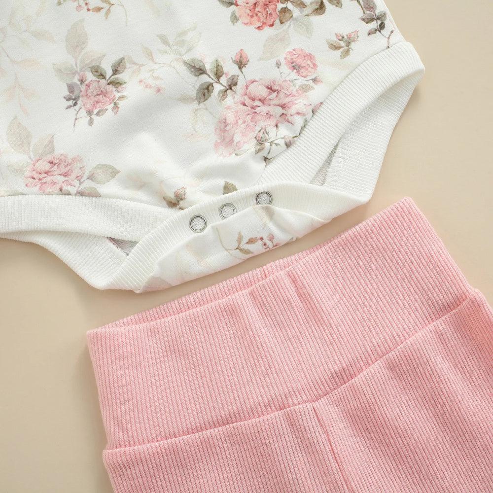 Conjunto Nina Floral Body e Calça Rosa - Minu Kids