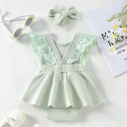 Vestidinho Sisi com Rendas Verde - Minu Kids