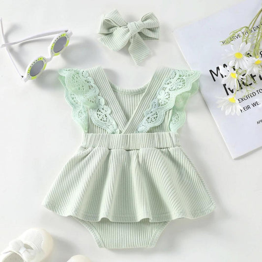 Vestidinho Sisi com Rendas Verde - Minu Kids