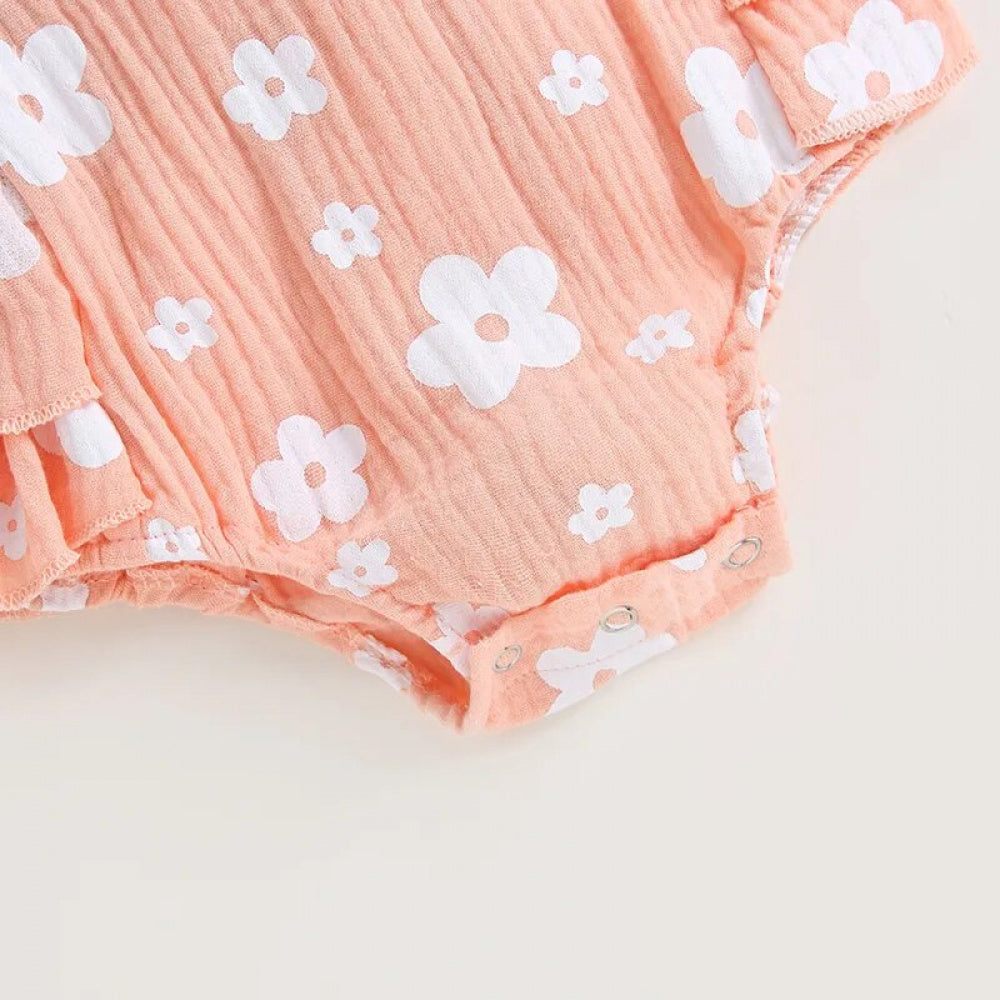 Romper Florzinha Lili com Laço Rosa - Minu Kids