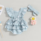 Romper Arco-Íris Lili com Laço Azul - Minu Kids