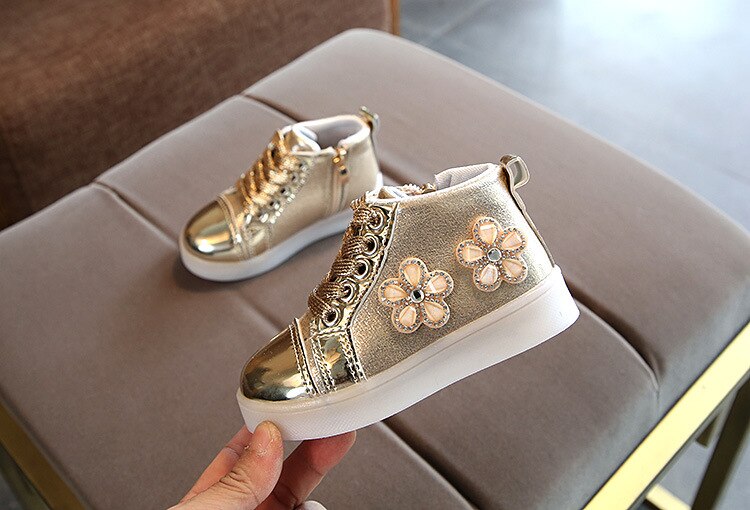 Pink Flower Sneakers (Size 20 to 27)