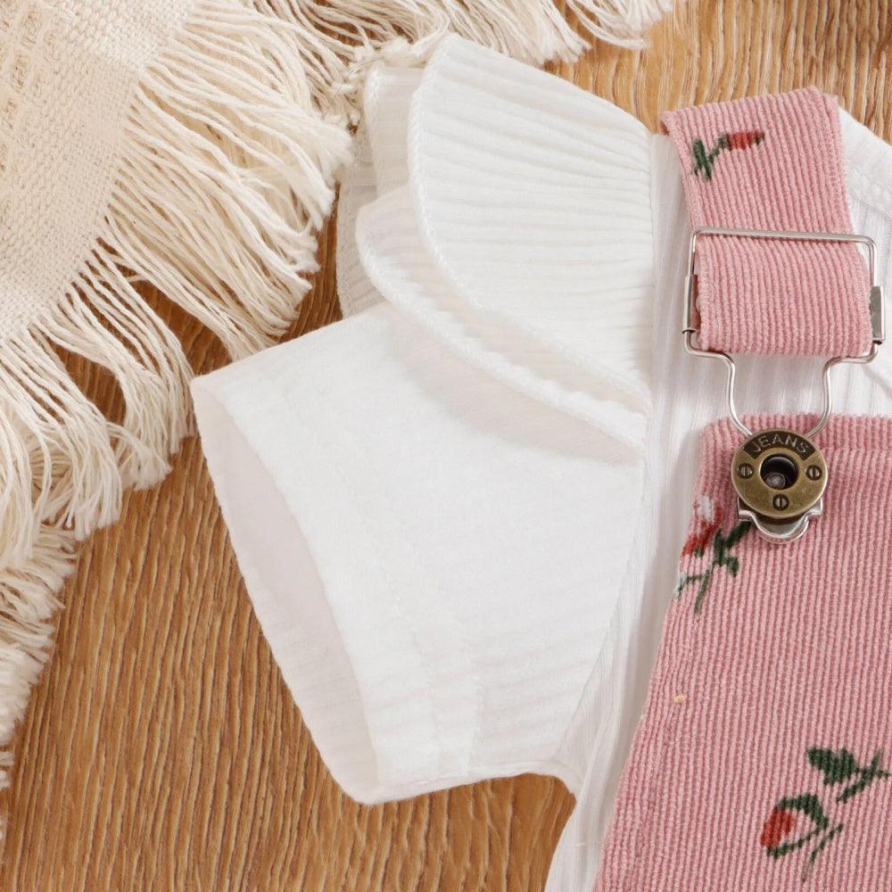 Conjuntinho Hana Blusa e Jardineira Rosa - Minu Kids