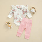 Conjunto Nina Floral Body e Calça Rosa - Minu Kids