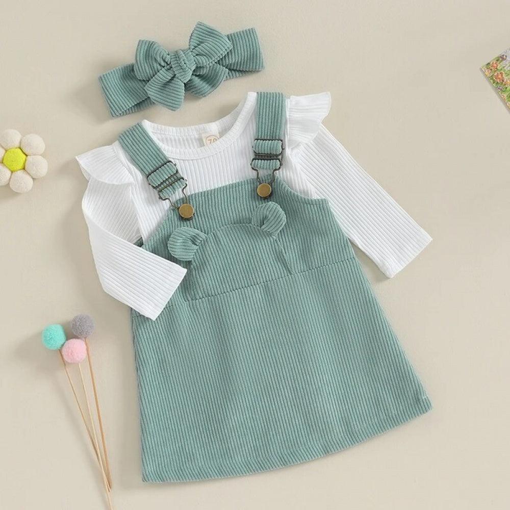 Conjuntinho Lili Body e Vestido Verde - Minu Kids