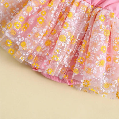 Vestidinho Nina Florzinhas Rosa - Minu Kids