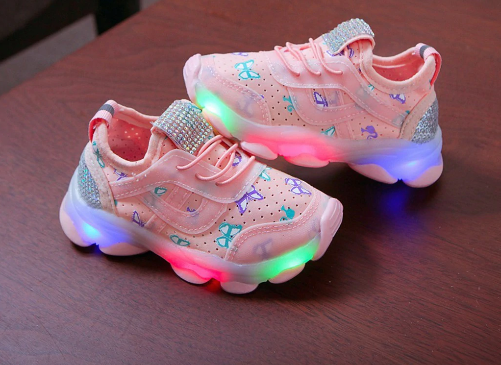 Sneakers with Butterfly Details and Lights