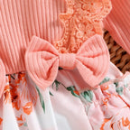 Romper Rosa Floral de Manga Comprida - Minu Kids