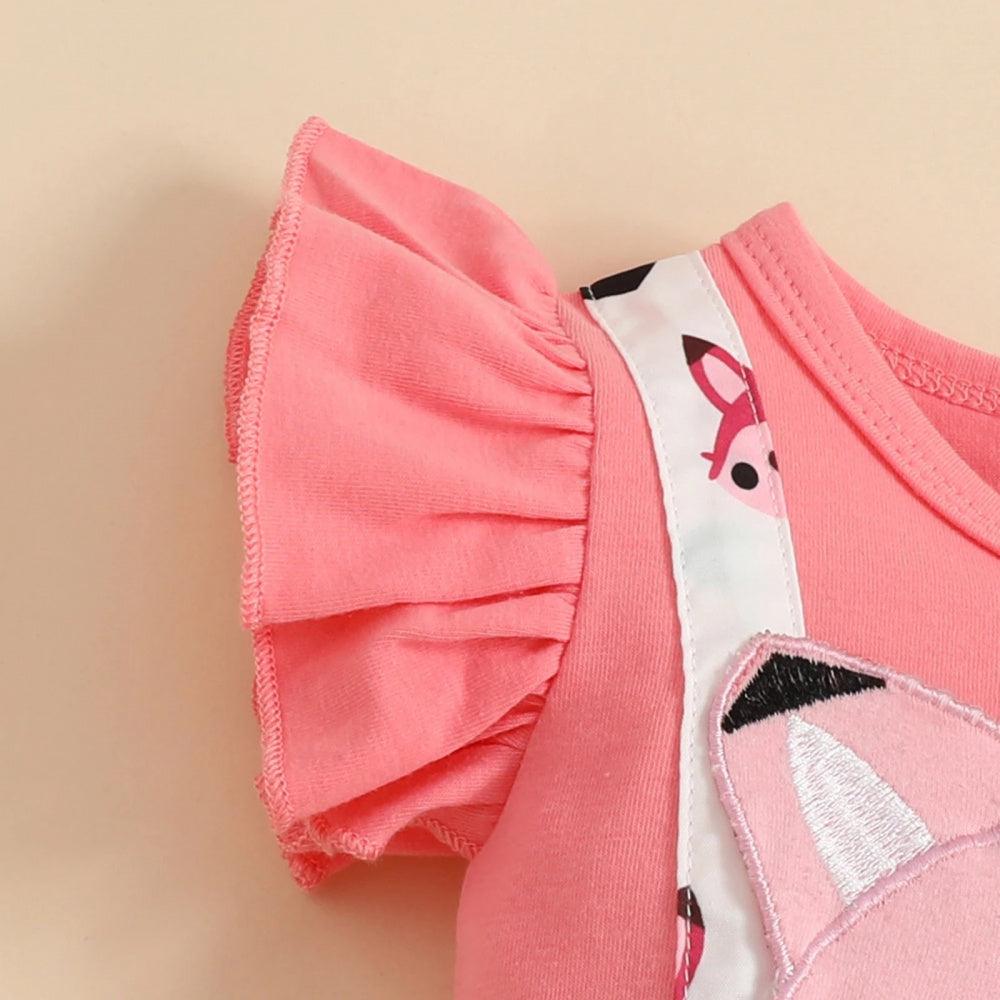 Vestidinho Animals Tule Rosa - Minu Kids