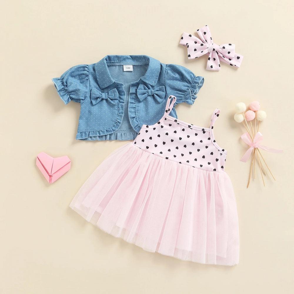 Conjuntinho Jude Jaquetinha e Vestido Rosa - Minu Kids