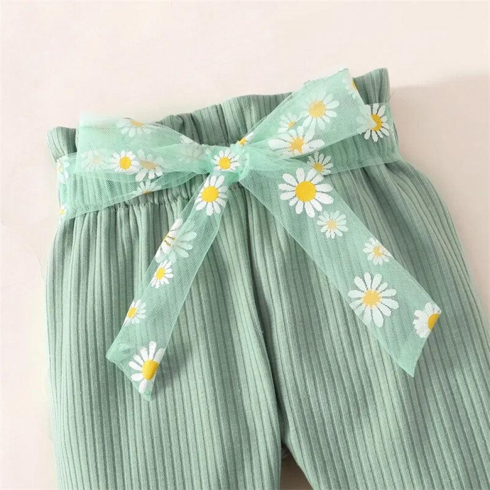 Conjunto Margaridas Body e Calça Verde - Minu Kids