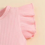 Conjuntinho Lila Floral com Laço Rosa - Minu Kids