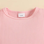 Conjuntinho Lila Floral com Laço Rosa - Minu Kids