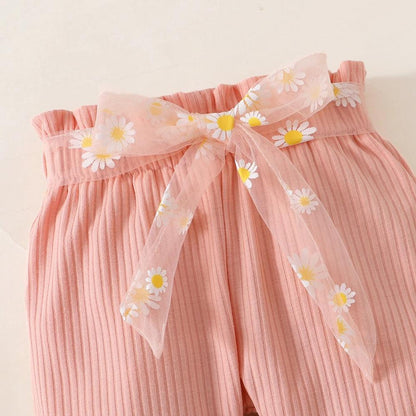 Conjunto Margaridas Body e Calça Rosa - Minu Kids