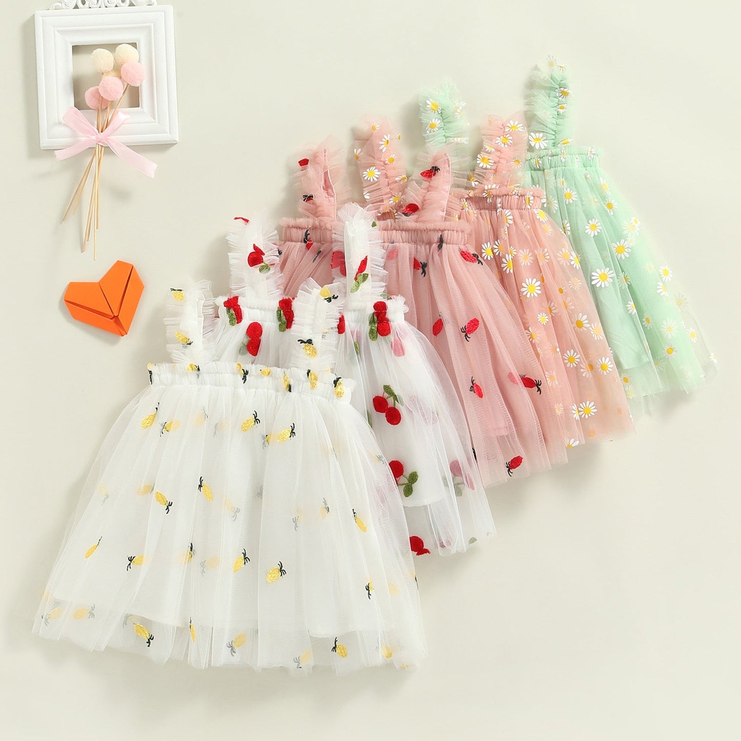 Printed Tulle Kids Dress