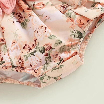 Romper Leyla Floral Manga Comprida Rosa - Minu Kids