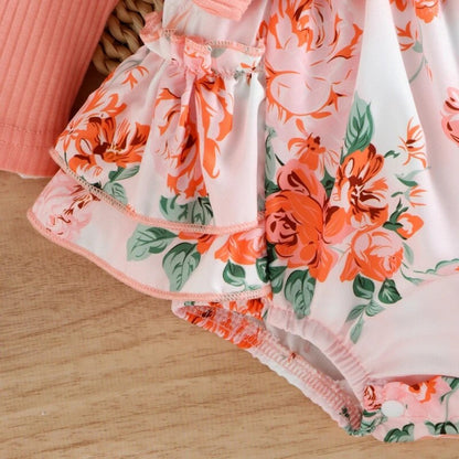 Romper Rosa Floral de Manga Comprida - Minu Kids