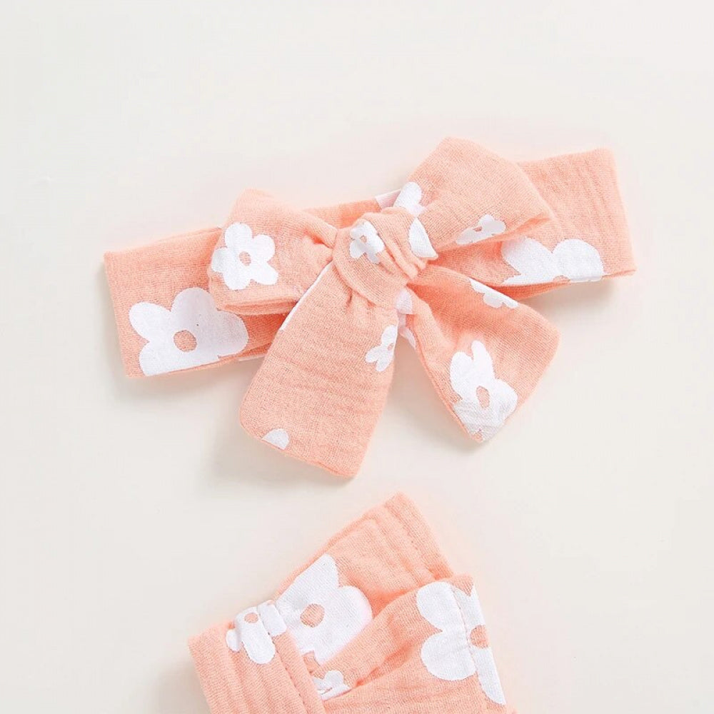 Romper Florzinha Lili com Laço Rosa - Minu Kids